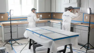 Professional kitchen cabinet painting in Beverly, MA with durable, refined finishes