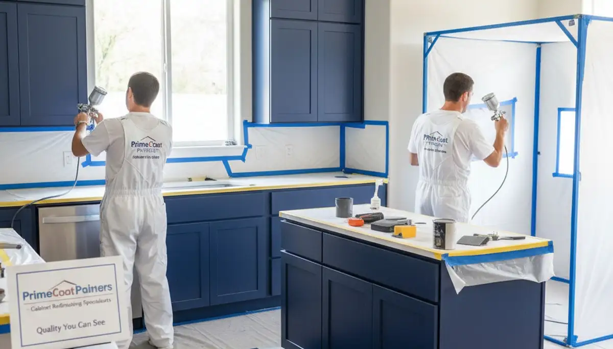 Professional cabinet painting and refinishing in Beverly, MA kitchen by expert painters