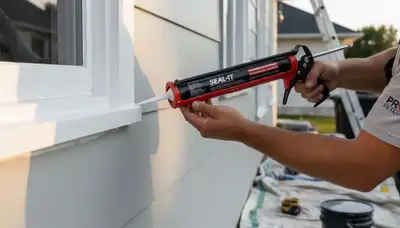 Professional caulking and sealing on Beverly MA home exterior for weather protection and energy efficiency