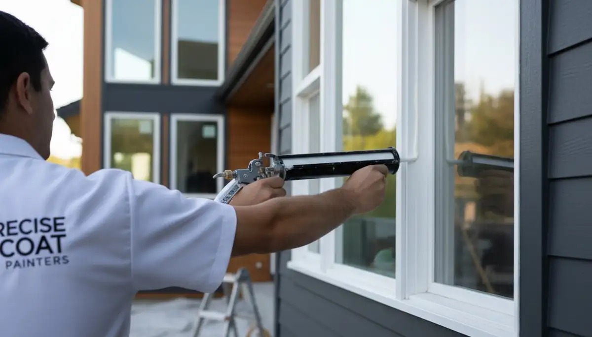 Professional caulking and sealing on Beverly MA home exterior for weather protection and energy savings