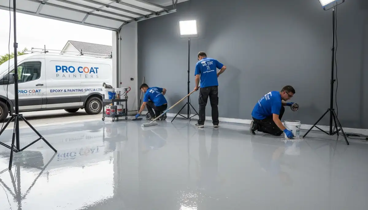 Epoxy garage floor coating in Beverly MA with durable, moisture-resistant finish for coastal homes