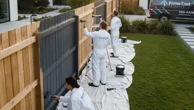 Professional fence painting in Beverly MA protecting wood from coastal weather and salt air