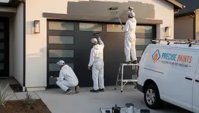 Professional garage door painting in Beverly, MA enhancing curb appeal with durable coastal finishes