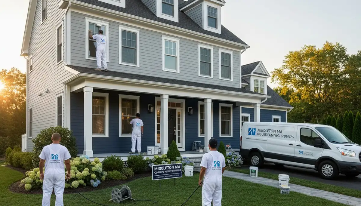 Professional house exterior painting in Beverly MA by local residential painters