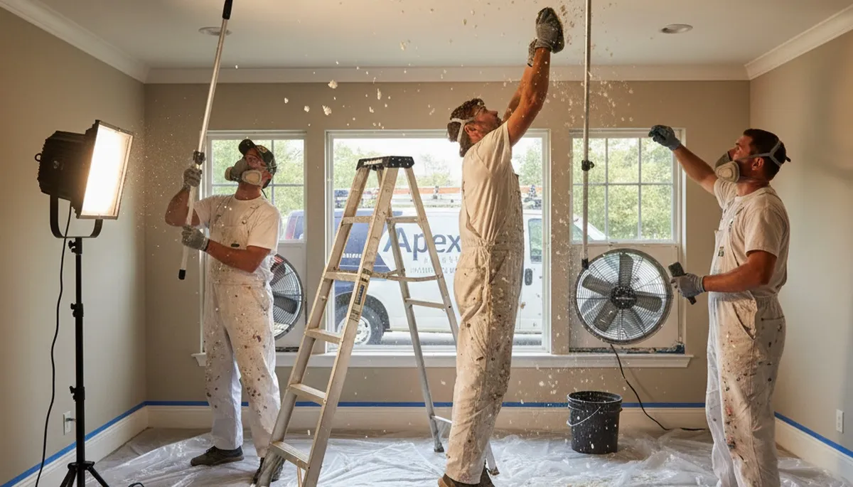 Professional popcorn ceiling removal and refinishing in Beverly, MA home interior