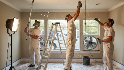 Professional popcorn ceiling removal and refinishing in Beverly, MA home interior
