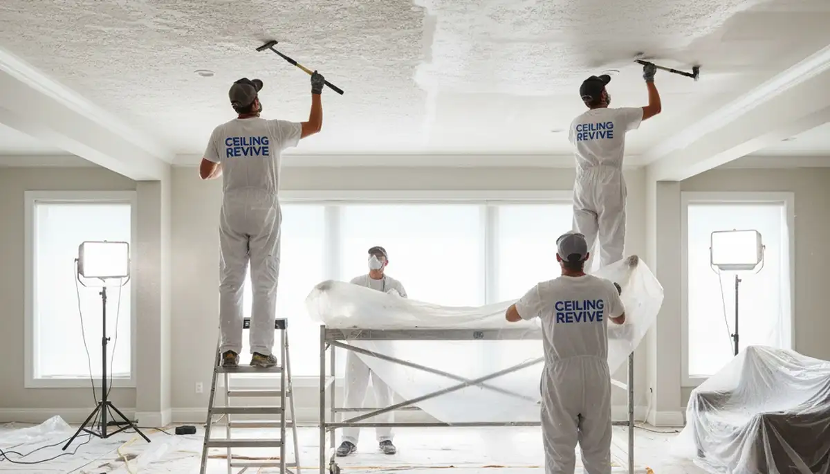 Professional popcorn ceiling removal and refinishing in Beverly, MA home interior