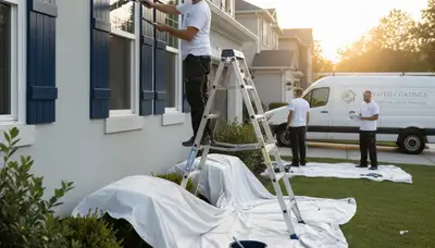 Professional shutter painting on coastal home in Beverly, MA by expert house painters