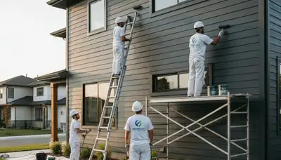 Professional siding painting on coastal home in Beverly, MA for durable exterior protection
