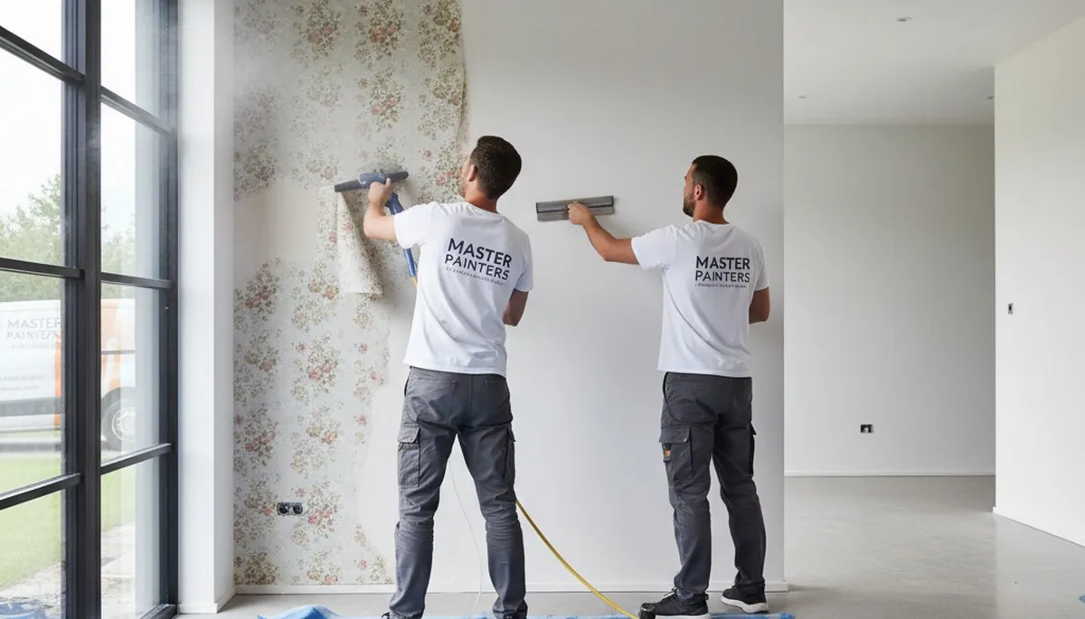 Professional wallpaper removal service in Beverly, MA prepping walls for fresh interior paint