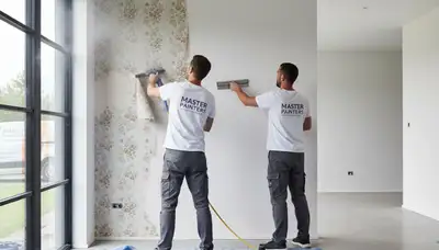 Professional wallpaper removal service in Beverly, MA prepping walls for fresh interior paint