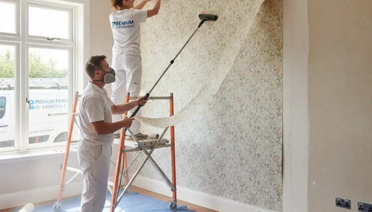 Professional wallpaper removal in Beverly, MA by expert painters preparing walls for new paint